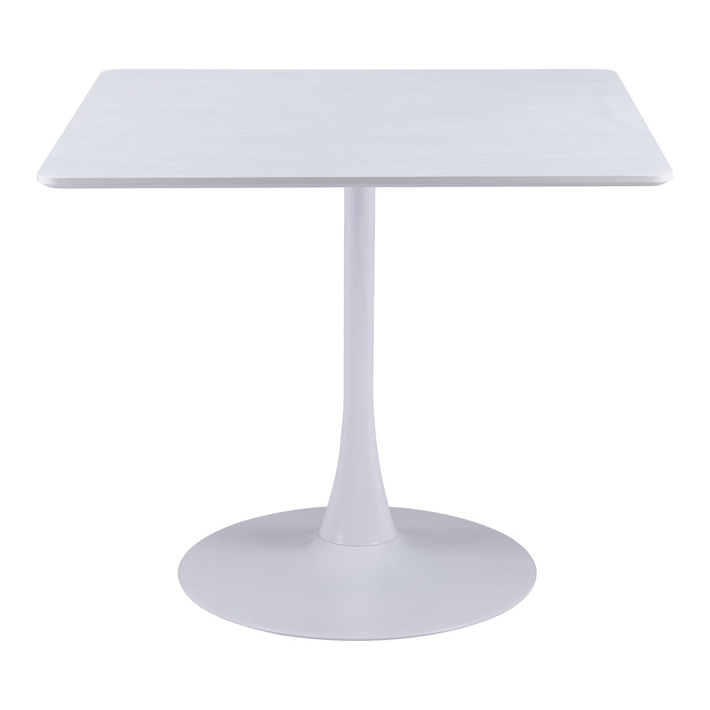 Mesa de Comedor para Salón de Eventos - ZUO MOLLY - Blanco - Cubierta de MDF Símil Madera y Estructura de Acero con Recubrimiento en Polvo