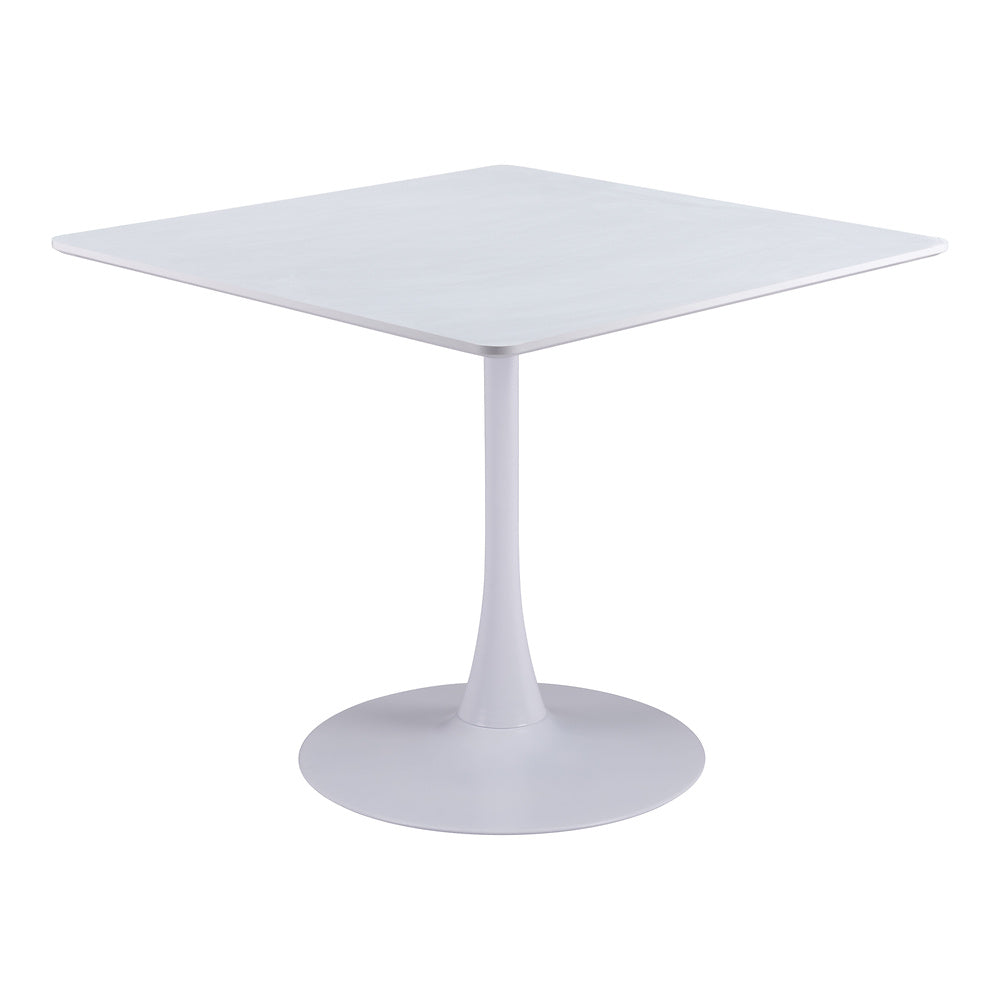 Mesa de Comedor para Salón de Eventos - ZUO MOLLY - Blanco - Cubierta de MDF Símil Madera y Estructura de Acero con Recubrimiento en Polvo