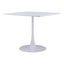 Mesa de Comedor para Salón de Eventos - ZUO MOLLY - Blanco - Cubierta de MDF Símil Madera y Estructura de Acero con Recubrimiento en Polvo