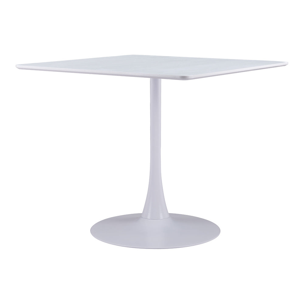Mesa de Comedor para Salón de Eventos - ZUO MOLLY - Blanco - Cubierta de MDF Símil Madera y Estructura de Acero con Recubrimiento en Polvo