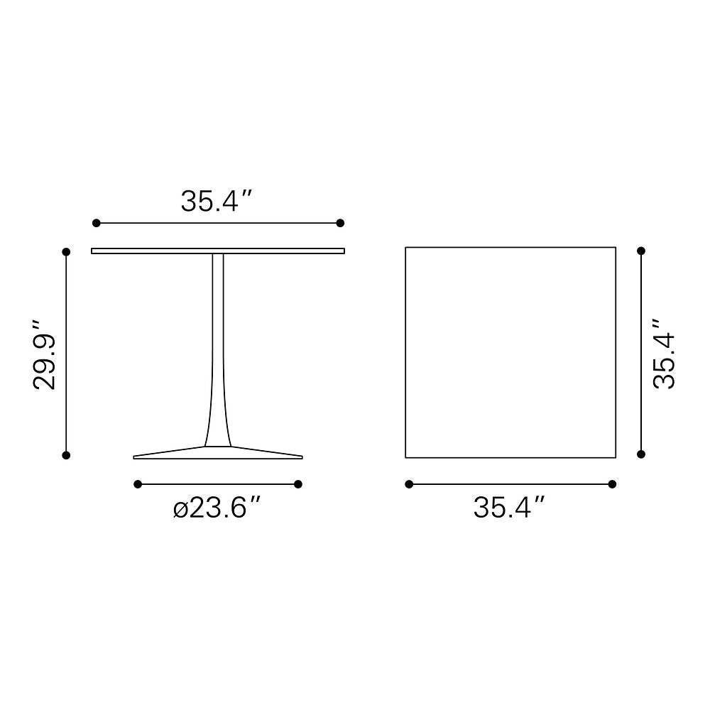 Mesa de Comedor para Salón de Eventos - ZUO MOLLY - Blanco - Cubierta de MDF Símil Madera y Estructura de Acero con Recubrimiento en Polvo