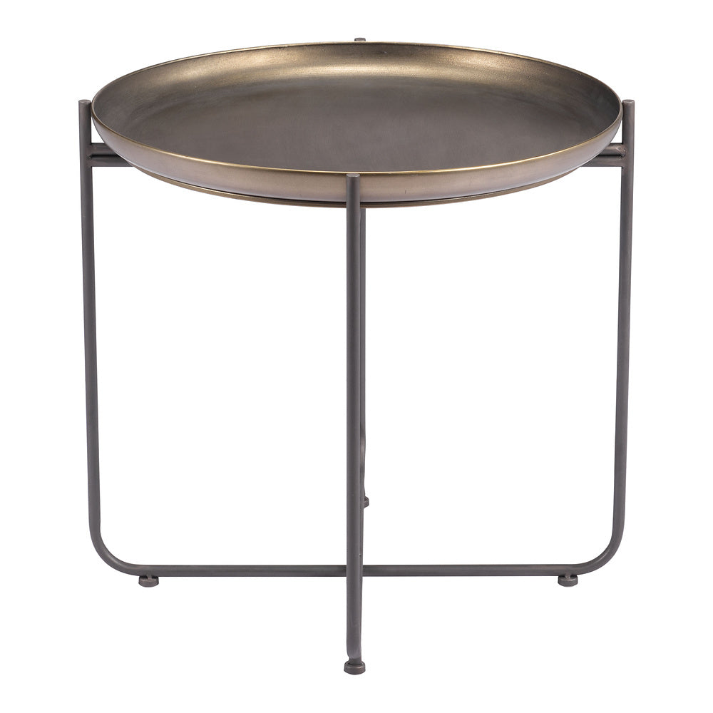 Mesa Auxiliar para Consultorio - ZUO BRONSON - Bronce - Estructura y Cubierta en Acero Pintado