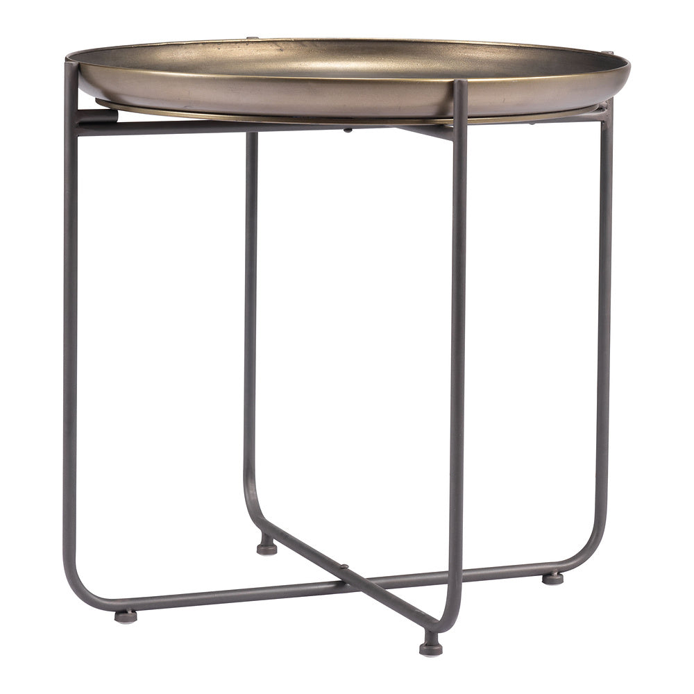 Mesa Auxiliar para Consultorio - ZUO BRONSON - Bronce - Estructura y Cubierta en Acero Pintado
