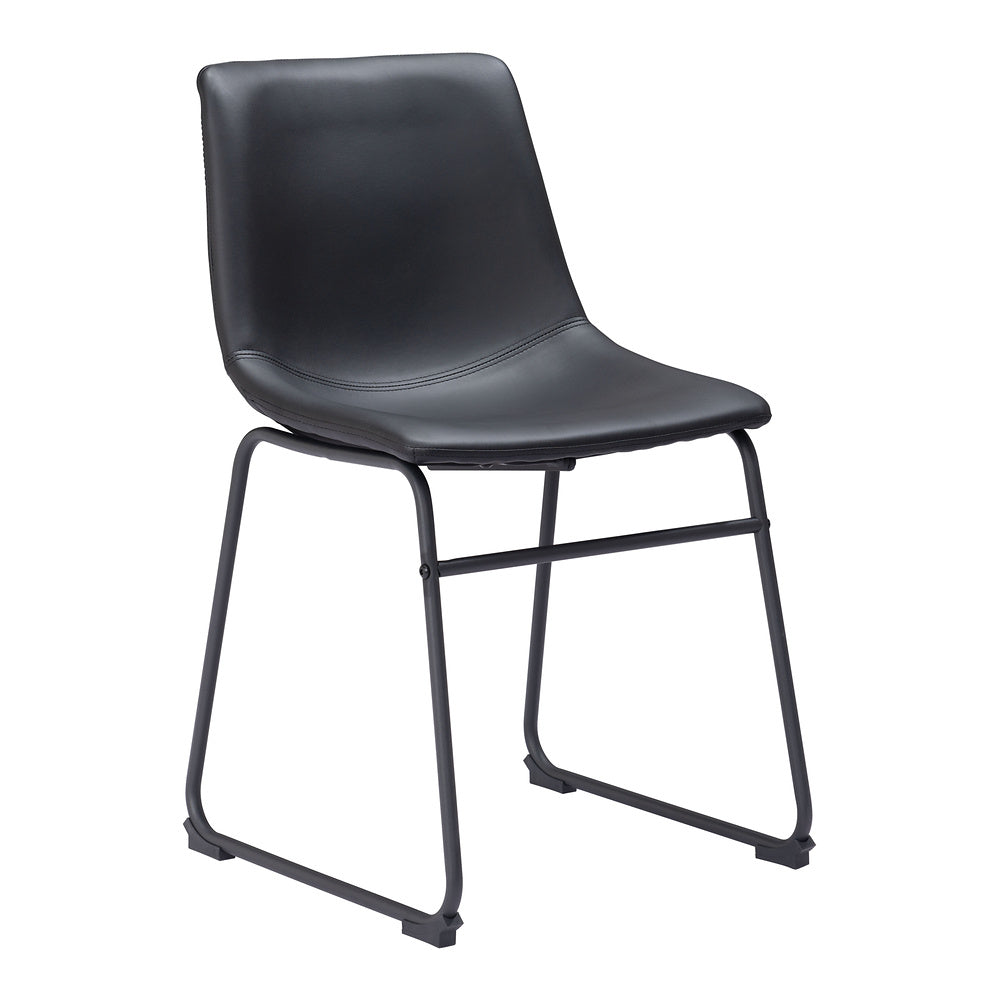 Silla Comercial para Hotel - ZUO SMART - Varios Colores - Asiento y Respaldo Tapizados en Piel Sintética - Negro