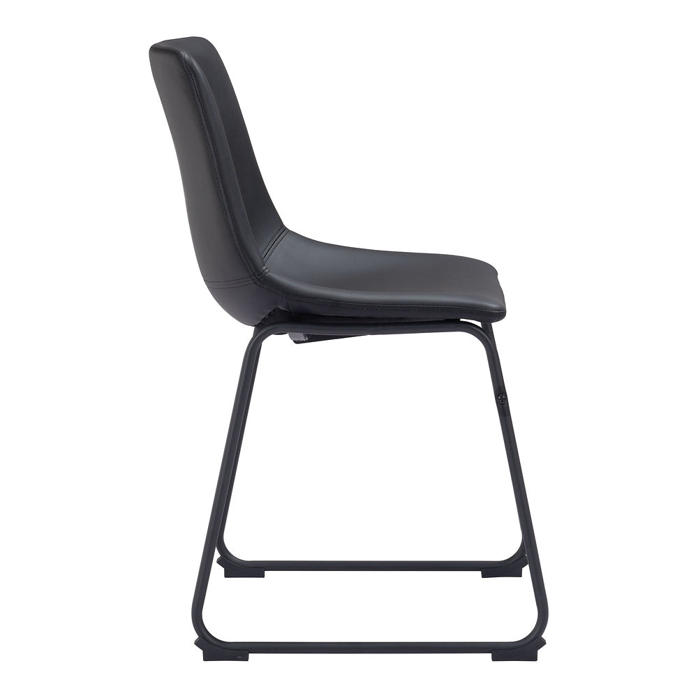 Silla Comercial para Hotel - ZUO SMART - Varios Colores - Asiento y Respaldo Tapizados en Piel Sintética - Negro