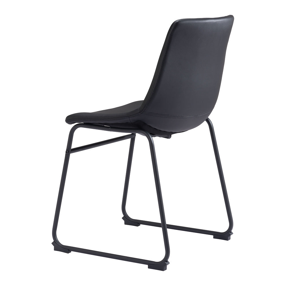 Silla Comercial para Hotel - ZUO SMART - Varios Colores - Asiento y Respaldo Tapizados en Piel Sintética - Negro