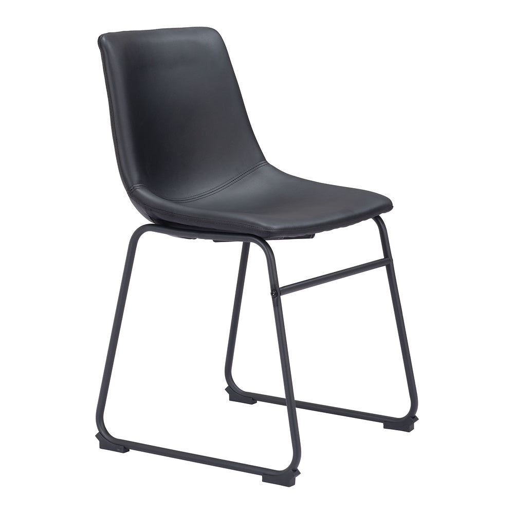 Silla Comercial para Hotel - ZUO SMART - Varios Colores - Asiento y Respaldo Tapizados en Piel Sintética - Negro
