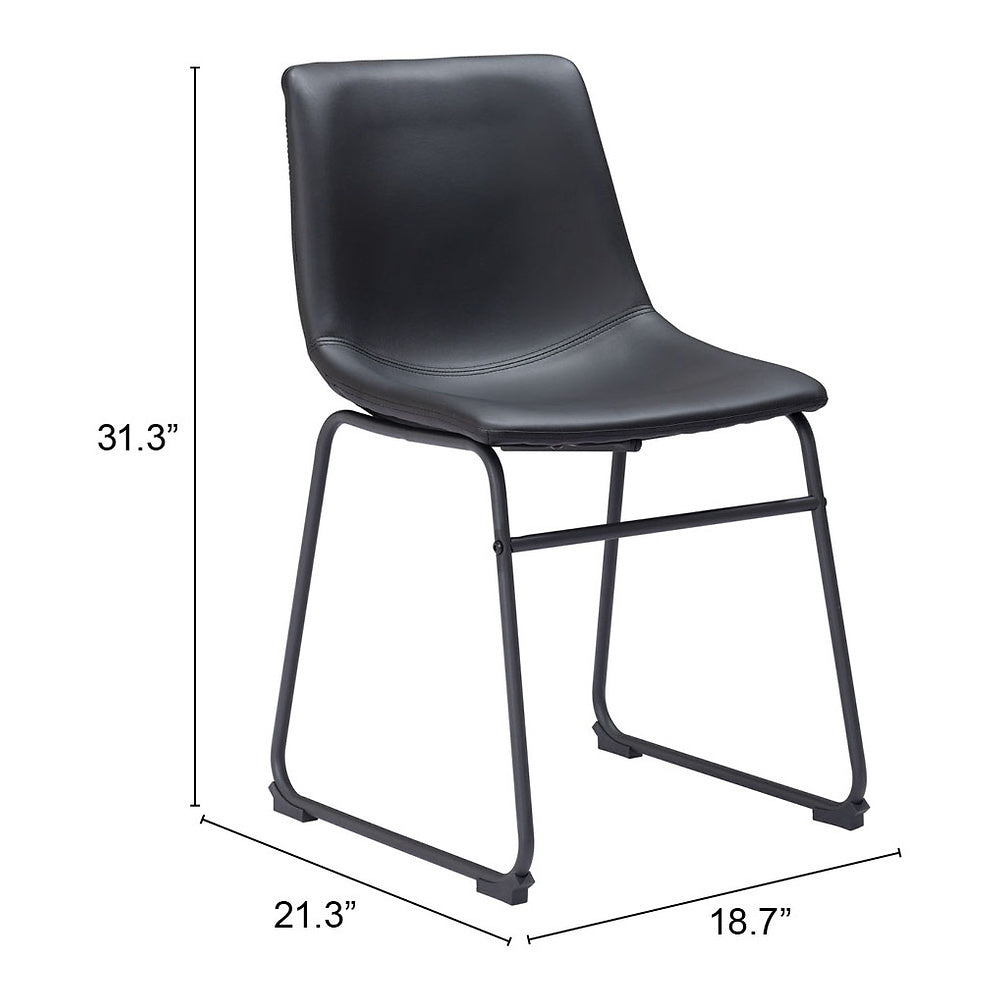 Silla Comercial para Hotel - ZUO SMART - Varios Colores - Asiento y Respaldo Tapizados en Piel Sintética - Negro