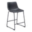 Banco Mostrador para Bar y Barra - ZUO SMART - Varios Colores - Asiento y Respaldo Tapizados en Piel Sintética - Negro