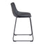 Banco Mostrador para Bar y Barra - ZUO SMART - Varios Colores - Asiento y Respaldo Tapizados en Piel Sintética - Negro
