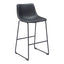 Banco Alto para Bistró - ZUO SMART - Varios Colores - Asiento y Respaldo Tapizados en Piel Sintética - Negro
