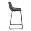 Banco Alto para Bistró - ZUO SMART - Varios Colores - Asiento y Respaldo Tapizados en Piel Sintética - Negro