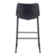 Banco Alto para Bistró - ZUO SMART - Varios Colores - Asiento y Respaldo Tapizados en Piel Sintética - Negro