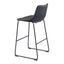 Banco Alto para Bistró - ZUO SMART - Varios Colores - Asiento y Respaldo Tapizados en Piel Sintética - Negro
