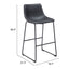Banco Alto para Bistró - ZUO SMART - Varios Colores - Asiento y Respaldo Tapizados en Piel Sintética - Negro