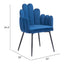 Silla Comercial para Restaurante - ZUO NOOSA - Azul Marino - Asiento y Respaldo Tapizados en Tela Tipo Terciopelo