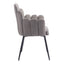Silla Comercial para Restaurante - ZUO NOOSA - Gris - Asiento y Respaldo Tapizados en Tela Tipo Terciopelo