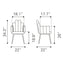 Silla Comercial para Restaurante - ZUO NOOSA - Gris - Asiento y Respaldo Tapizados en Tela Tipo Terciopelo