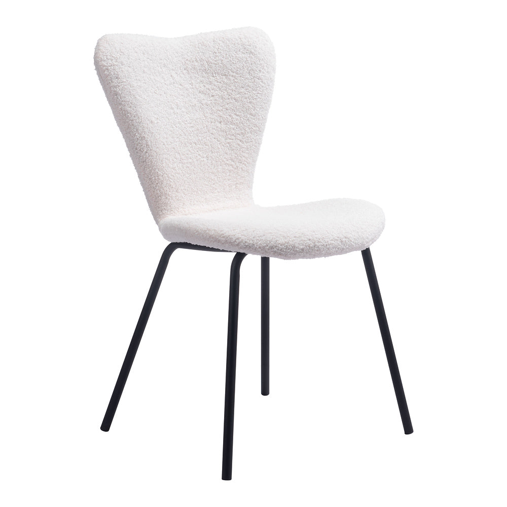 Silla Comercial para Desayunador - ZUO THIBIDEAUX - Varios Colores - Asiento y Respaldo Tapizados en Tela Tipo Borrego - Marfil