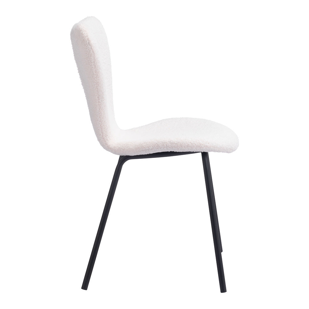 Silla Comercial para Desayunador - ZUO THIBIDEAUX - Varios Colores - Asiento y Respaldo Tapizados en Tela Tipo Borrego - Marfil