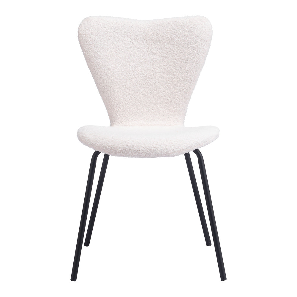 Silla Comercial para Desayunador - ZUO THIBIDEAUX - Varios Colores - Asiento y Respaldo Tapizados en Tela Tipo Borrego - Marfil