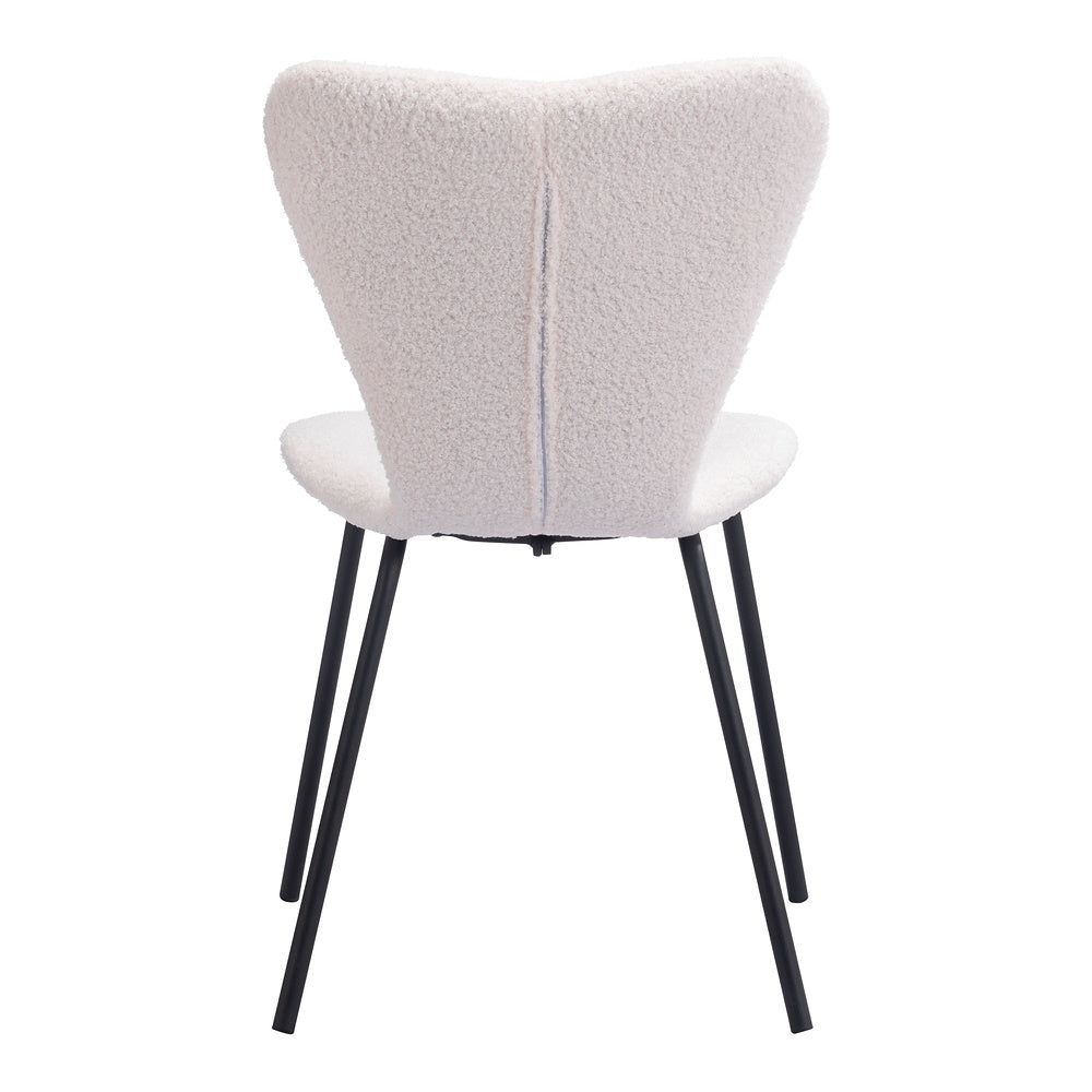 Silla Comercial para Desayunador - ZUO THIBIDEAUX - Varios Colores - Asiento y Respaldo Tapizados en Tela Tipo Borrego - Marfil