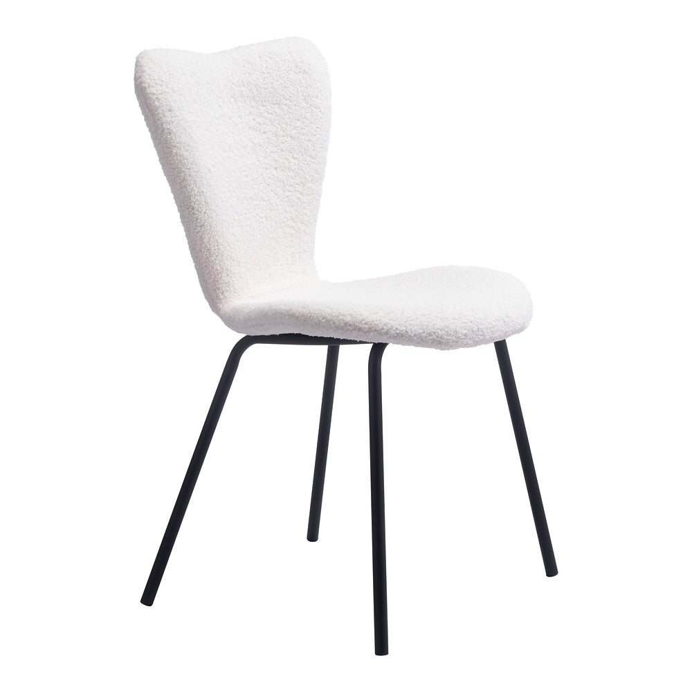 Silla Comercial para Desayunador - ZUO THIBIDEAUX - Varios Colores - Asiento y Respaldo Tapizados en Tela Tipo Borrego - Marfil