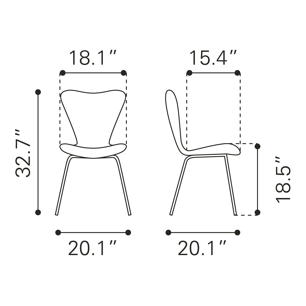Silla Comercial para Desayunador - ZUO THIBIDEAUX - Varios Colores - Asiento y Respaldo Tapizados en Tela Tipo Borrego - Marfil