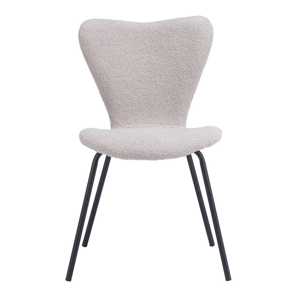Silla Comercial para Desayunador - ZUO THIBIDEAUX - Varios Colores - Asiento y Respaldo Tapizados en Tela Tipo Borrego - Gris Claro