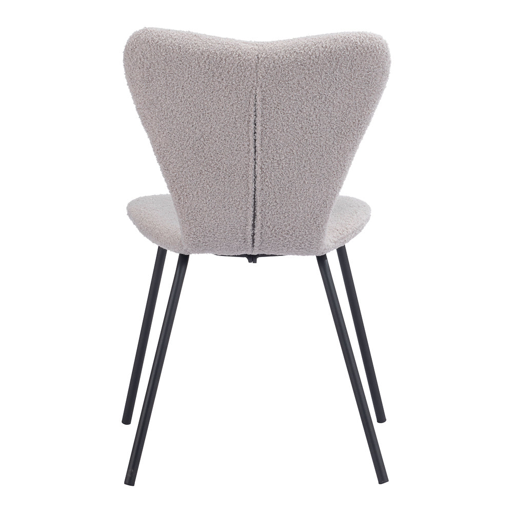 Silla Comercial para Desayunador - ZUO THIBIDEAUX - Varios Colores - Asiento y Respaldo Tapizados en Tela Tipo Borrego - Gris Claro