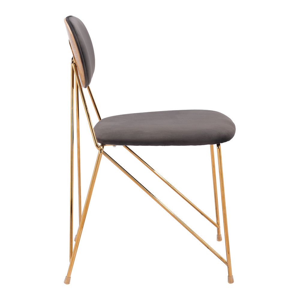 Silla Comercial para Restaurante - ZUO GEORGES - Varios Colores - Asiento y Respaldo Tapizados en Tela Tipo Terciopelo