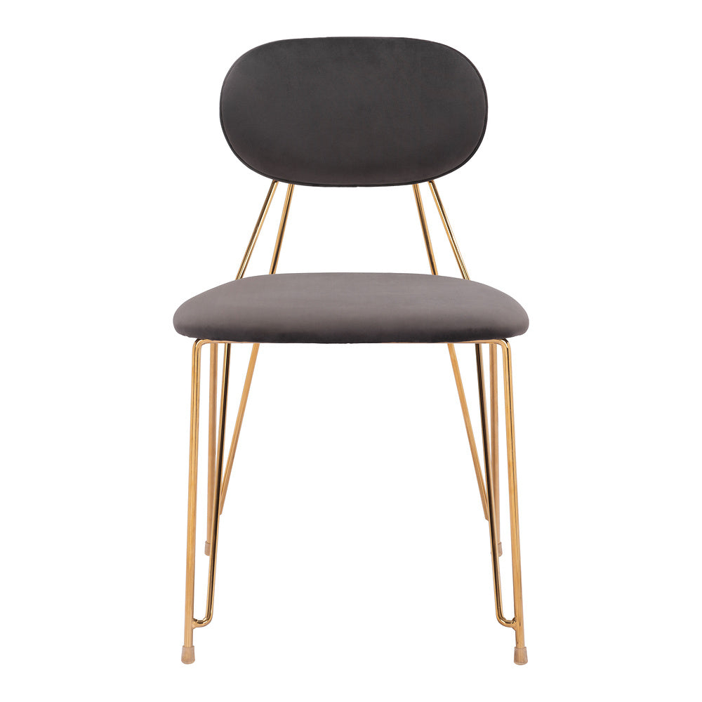 Silla Comercial para Restaurante - ZUO GEORGES - Varios Colores - Asiento y Respaldo Tapizados en Tela Tipo Terciopelo