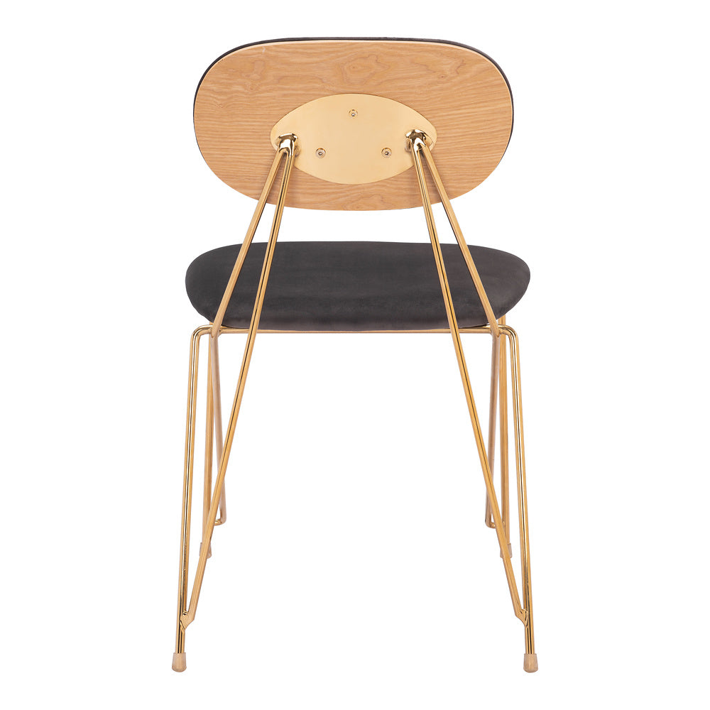 Silla Comercial para Restaurante - ZUO GEORGES - Varios Colores - Asiento y Respaldo Tapizados en Tela Tipo Terciopelo