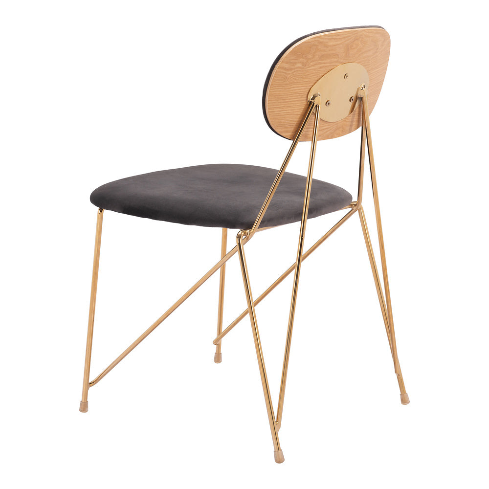 Silla Comercial para Restaurante - ZUO GEORGES - Varios Colores - Asiento y Respaldo Tapizados en Tela Tipo Terciopelo