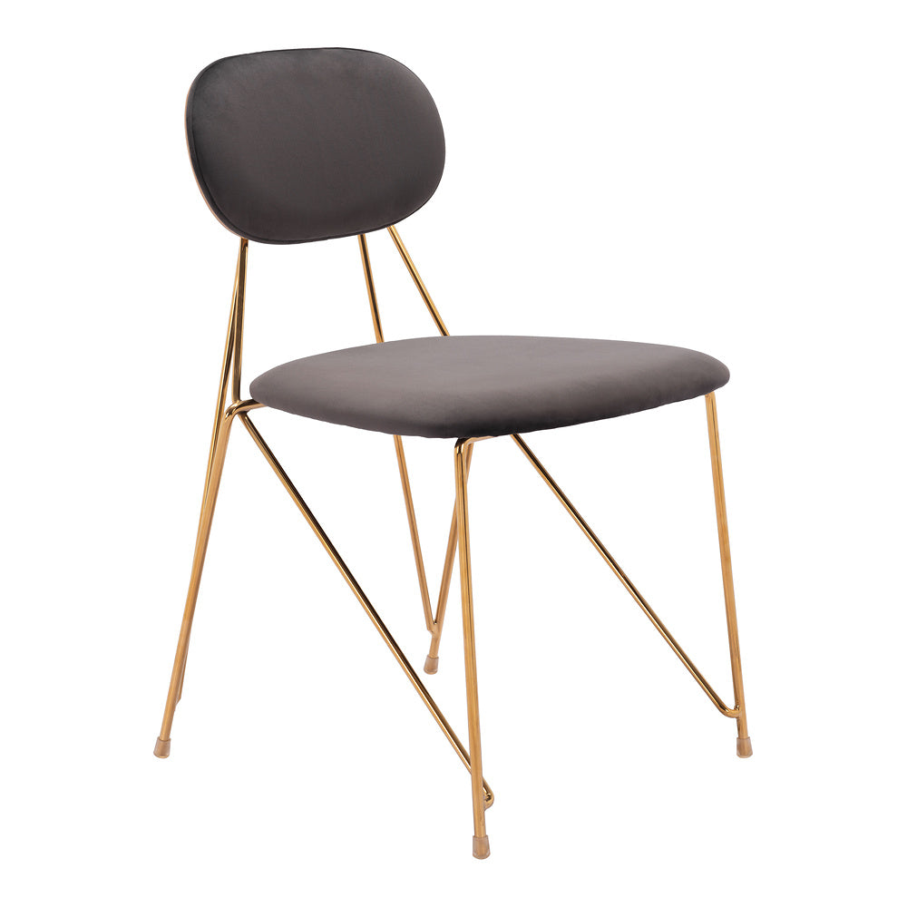 Silla Comercial para Restaurante - ZUO GEORGES - Varios Colores - Asiento y Respaldo Tapizados en Tela Tipo Terciopelo