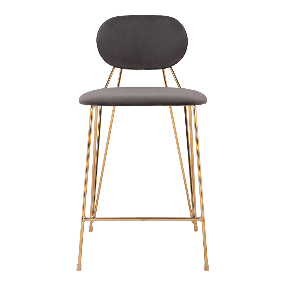 Banco Mostrador para Restaurante - ZUO GEORGES - Varios Colores - Asiento y Respaldo Tapizados en Tela Tipo Terciopelo