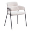 Silla Comercial para Restaurante - ZUO MARCEL - Crema - Asiento y Respaldo Tapizados en Tela Tipo Borrego