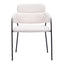 Silla Comercial para Restaurante - ZUO MARCEL - Crema - Asiento y Respaldo Tapizados en Tela Tipo Borrego