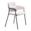 Silla Comercial para Restaurante - ZUO MARCEL - Crema - Asiento y Respaldo Tapizados en Tela Tipo Borrego