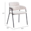 Silla Comercial para Restaurante - ZUO MARCEL - Crema - Asiento y Respaldo Tapizados en Tela Tipo Borrego