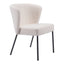 Silla Comercial para Food Court - ZUO AIMEE - Crema - Asiento y Respaldo Tapizados en Tela Tipo Borrego
