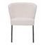 Silla Comercial para Food Court - ZUO AIMEE - Crema - Asiento y Respaldo Tapizados en Tela Tipo Borrego