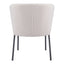 Silla Comercial para Food Court - ZUO AIMEE - Crema - Asiento y Respaldo Tapizados en Tela Tipo Borrego