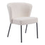 Silla Comercial para Food Court - ZUO AIMEE - Crema - Asiento y Respaldo Tapizados en Tela Tipo Borrego