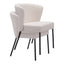 Silla Comercial para Food Court - ZUO AIMEE - Crema - Asiento y Respaldo Tapizados en Tela Tipo Borrego