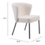 Silla Comercial para Food Court - ZUO AIMEE - Crema - Asiento y Respaldo Tapizados en Tela Tipo Borrego