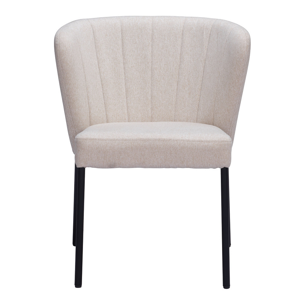 Silla Comercial para Food Court - ZUO AIMEE - Beige - Asiento y Respaldo Tapizados en Lino Sintético