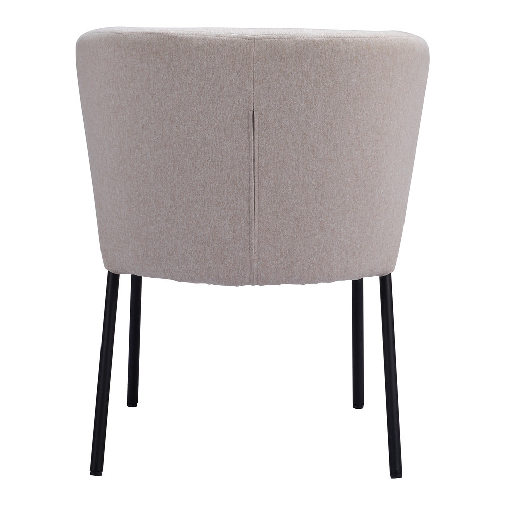 Silla Comercial para Food Court - ZUO AIMEE - Beige - Asiento y Respaldo Tapizados en Lino Sintético
