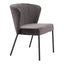 Silla Comercial para Food Court - ZUO AIMEE - Gris - Asiento y Respaldo Tapizados en Tela Tipo Terciopelo