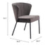 Silla Comercial para Food Court - ZUO AIMEE - Gris - Asiento y Respaldo Tapizados en Tela Tipo Terciopelo